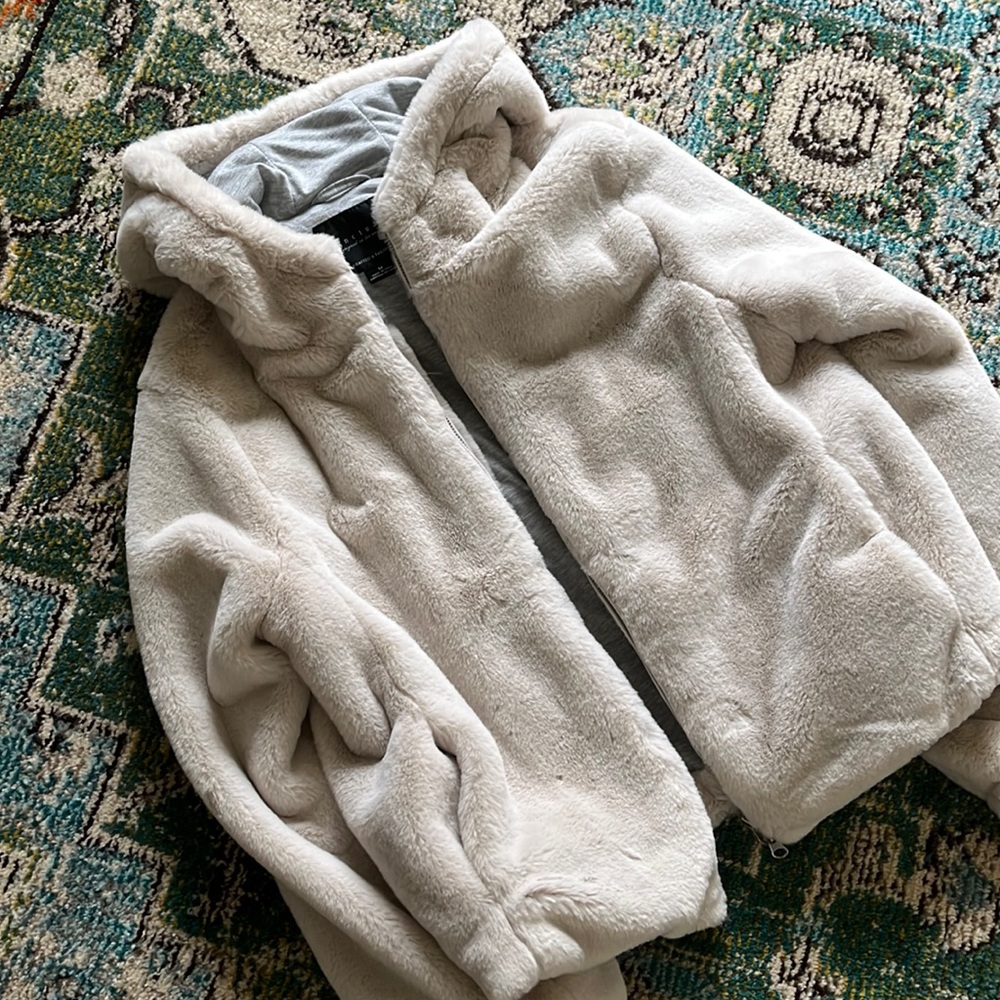 Teddy Bear Coat Cream Sz M